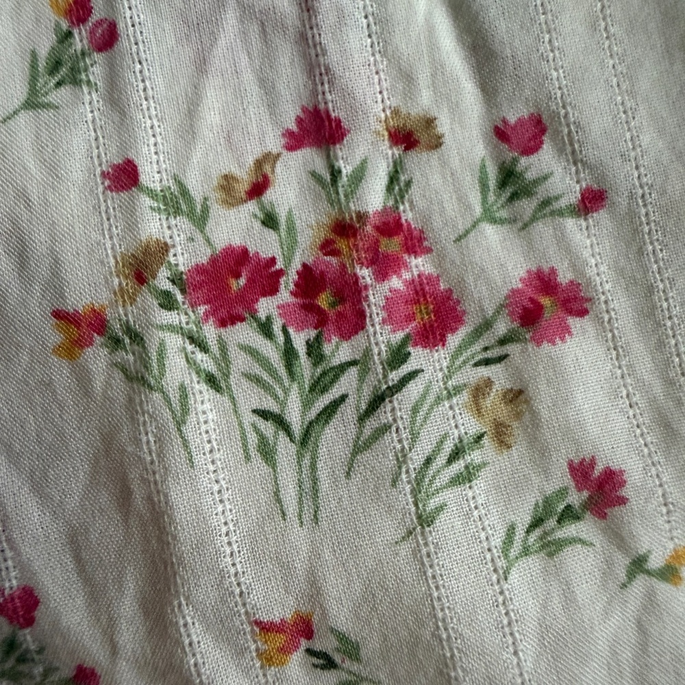 🩷💛🌺EDDIE BAUER Ecru Floral Print Shirt - Picture 4 of 5